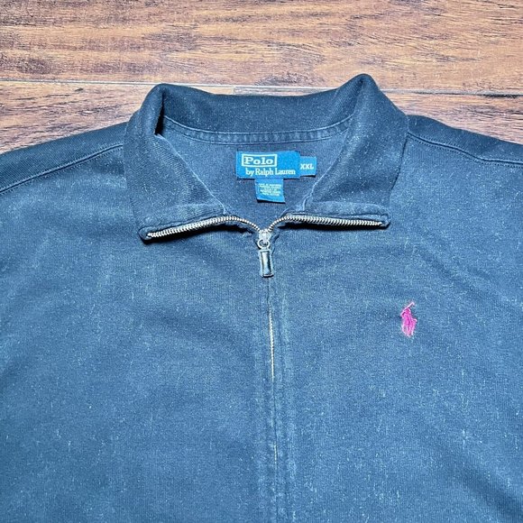 Polo Ralph Lauren Full Zip Sweater Jacket Black Red Men’s Size XXL - Picture 2 of 8